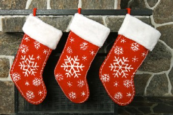 The stockings were hung byt the chimney with care.